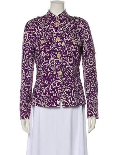 Pre-owned Etro Printed Jacket In Purple