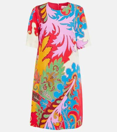 Etro Printed Jersey Minidress In 1