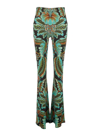 ETRO MULTICOLOR TROUSERS WITH ALL-OVER PAISLEY PRINT IN VISCOSE BLEND WOMAN