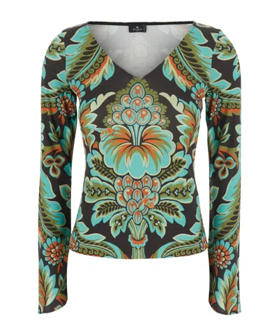 ETRO PRINTED JERSEY TOP