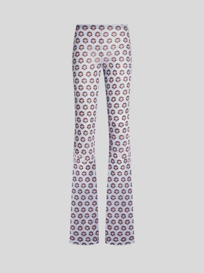Etro Printed Jersey Trousers In Light Blue