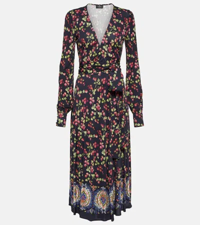 Etro Wickelkleid Aus Jersey In Navy Blue