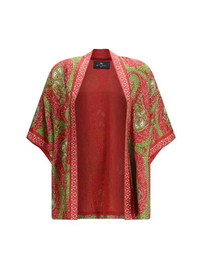 Etro Paisley Foliage Silk Twill Jacket In Multi