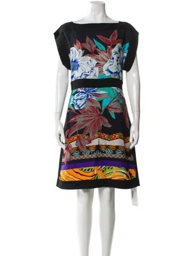 Pre-owned Etro Printed Knee-length Dress In Black