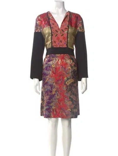 Pre-owned Etro Printed Knee-length Dress In Black