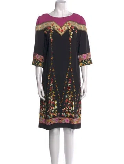 Pre-owned Etro Printed Knee-length Dress In Black