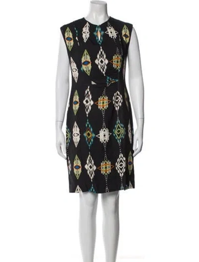 Pre-owned Etro Printed Knee-length Dress In Black