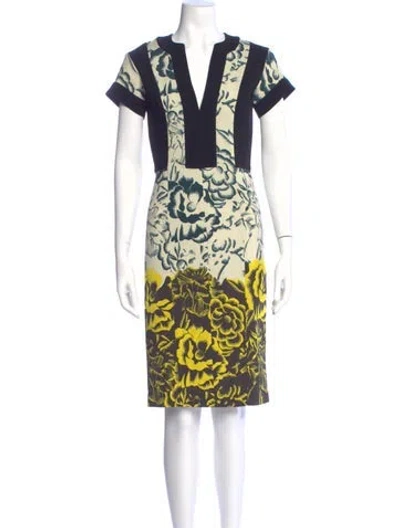 Pre-owned Etro Printed Knee-length Dress In Blue