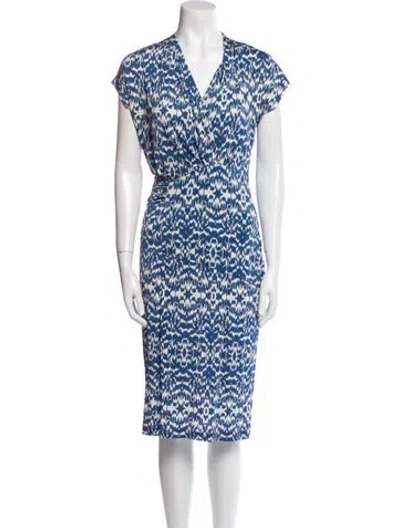 Pre-owned Etro Printed Knee-length Dress In Blue