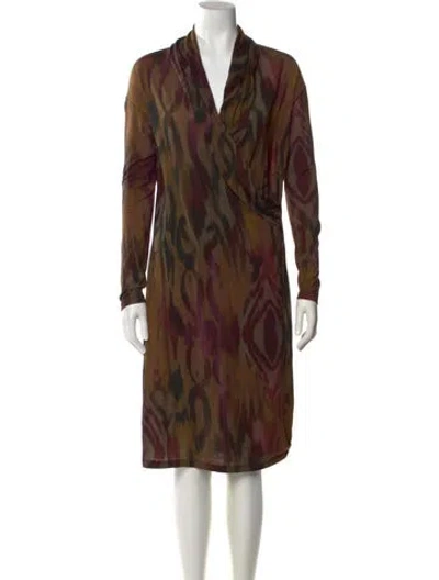 Pre-owned Etro Printed Knee-length Dress In Blue