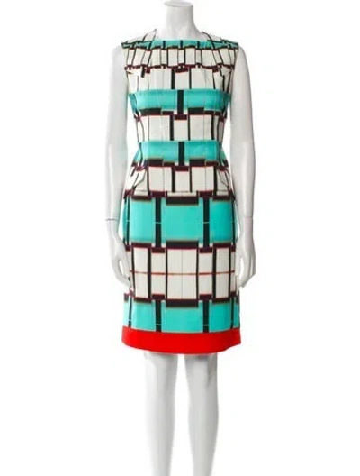 Pre-owned Etro Printed Knee-length Dress In Blue