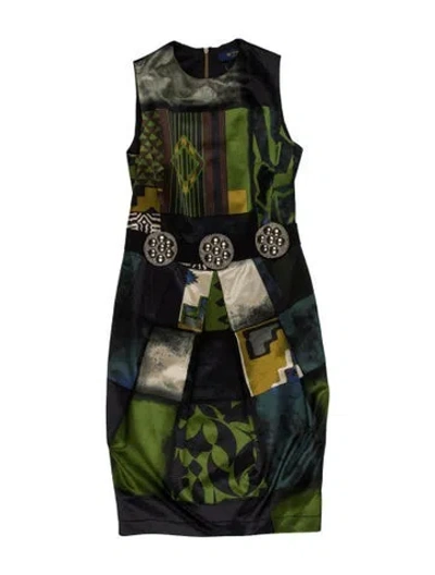 Pre-owned Etro Printed Knee-length Dress In Green