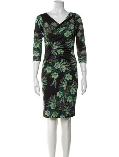 Pre-owned Etro Printed Knee-length Dress In Green