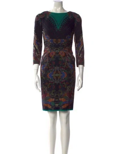 Pre-owned Etro Printed Knee-length Dress In Multi