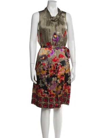 Pre-owned Etro Printed Knee-length Dress In Multi