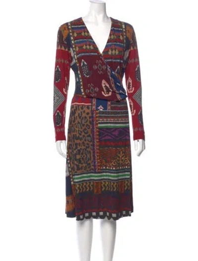 Pre-owned Etro Printed Knee-length Dress In Multi