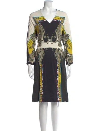 Pre-owned Etro Printed Knee-length Dress In Multi