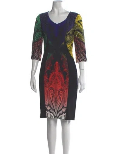 Pre-owned Etro Printed Knee-length Dress In Multi