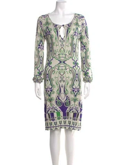 Pre-owned Etro Printed Knee-length Dress In Multi