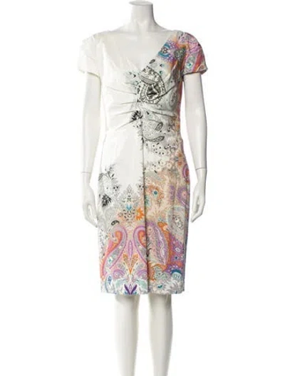 Pre-owned Etro Printed Knee-length Dress In Neutral