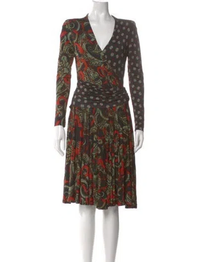 Pre-owned Etro Printed Knee-length Dress In Neutral