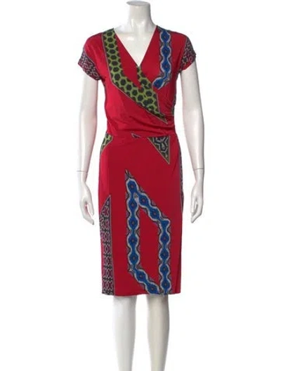 Pre-owned Etro Printed Knee-length Dress In Pink