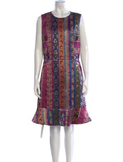 Pre-owned Etro Printed Knee-length Dress In Purple