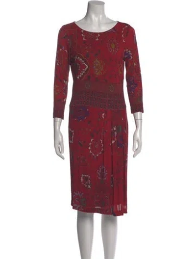 Pre-owned Etro Printed Knee-length Dress In Red