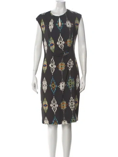 Pre-owned Etro Printed Knee-length Dress W/ Tags In Black
