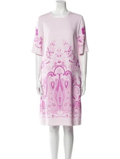 Pre-owned Etro Printed Knee-length Dress W/ Tags In Pink
