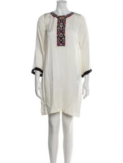 Pre-owned Etro Printed Knee-length Dress In White