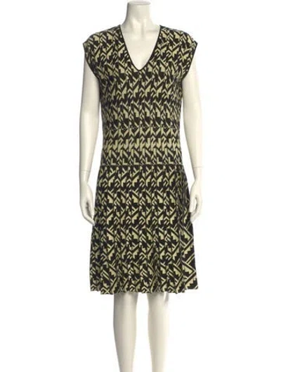 Pre-owned Etro Printed Knee-length Dress In Yellow
