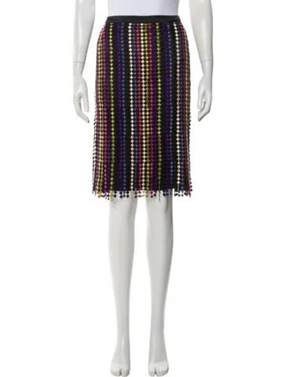 Pre-owned Etro Printed Knee-length Skirt In Black