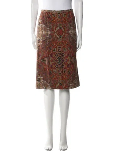 Pre-owned Etro Printed Knee-length Skirt In Brown