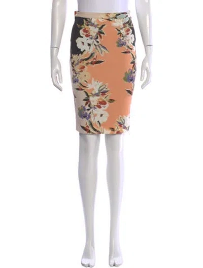 Pre-owned Etro Printed Knee-length Skirt In Orange