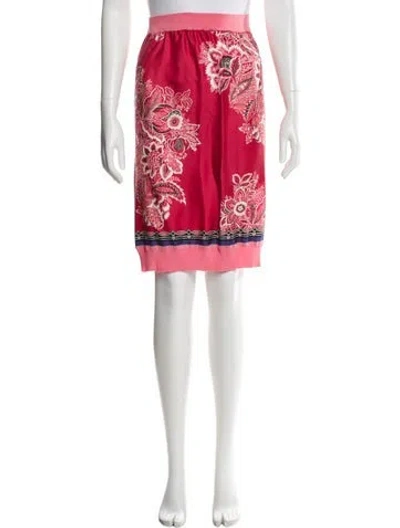 Pre-owned Etro Printed Knee-length Skirt In Red
