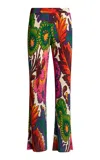 Etro Printed Knit Flared Pants In Multi