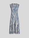 Etro Paisley Printed Knitwear Midi Dress In Light Blue