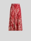 Etro , Printed Knit Midi Skirt, Woman, Red, Size 40 In Red