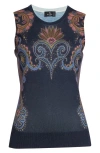 Etro Printed Knit Tank In Multi