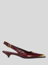 Etro Burgundy Printed Leather Sling-back In Burgundy