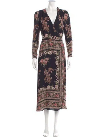 Pre-owned Etro Printed Long Dress In Black