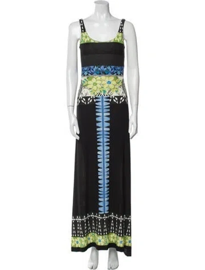 Pre-owned Etro Printed Long Dress In Black