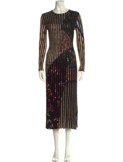Pre-owned Etro Printed Long Dress In Black