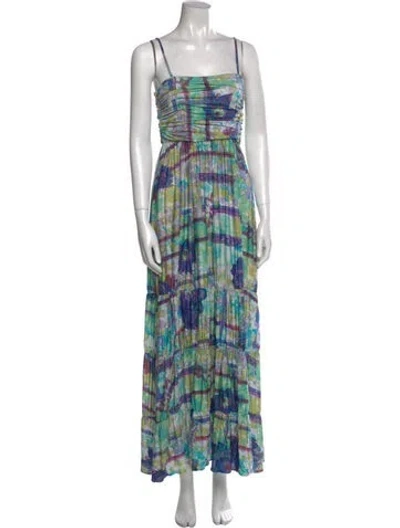 Pre-owned Etro Printed Long Dress In Green