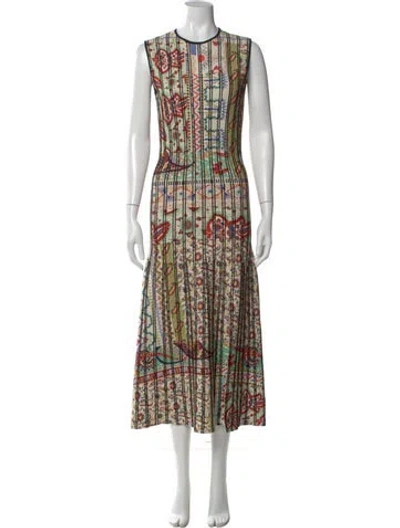 Pre-owned Etro Printed Long Dress In Green