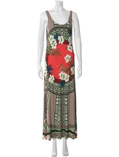 Pre-owned Etro Printed Long Dress In Green
