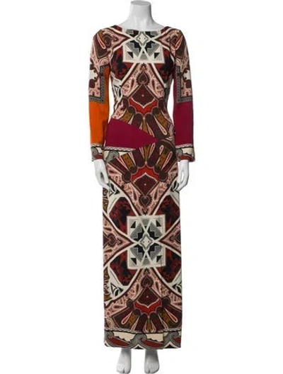 Pre-owned Etro Printed Long Dress In Multi