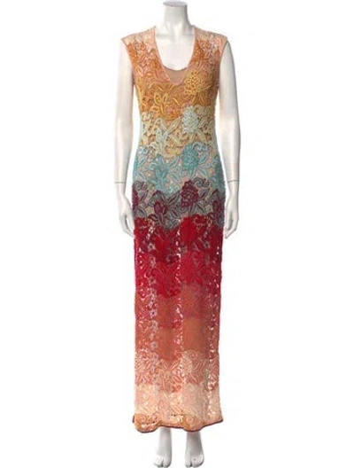 Pre-owned Etro Printed Long Dress In Multi