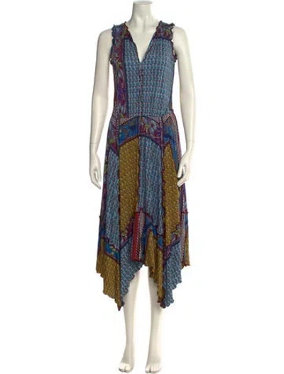 Pre-owned Etro Printed Long Dress In Multi